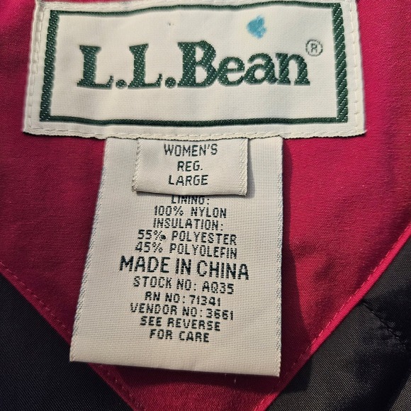 Vintage 90s LL Bean Winter Parka Womens Size Large Red Ankle Length Hooded - Picture 2 of 10
